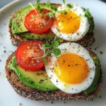 Avocado Tomato Cottage Toasts with Jammy Eggs