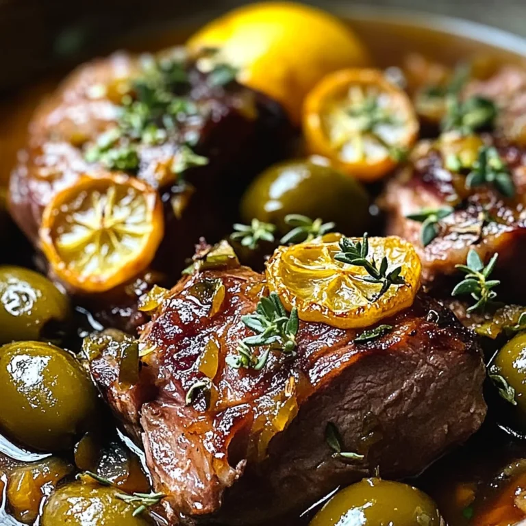 Braised Lamb Neck with Lemon, Olives & Warm Spices