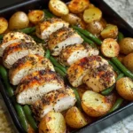 Garlic Herb Chicken with Roasted Potatoes & Green Beans
