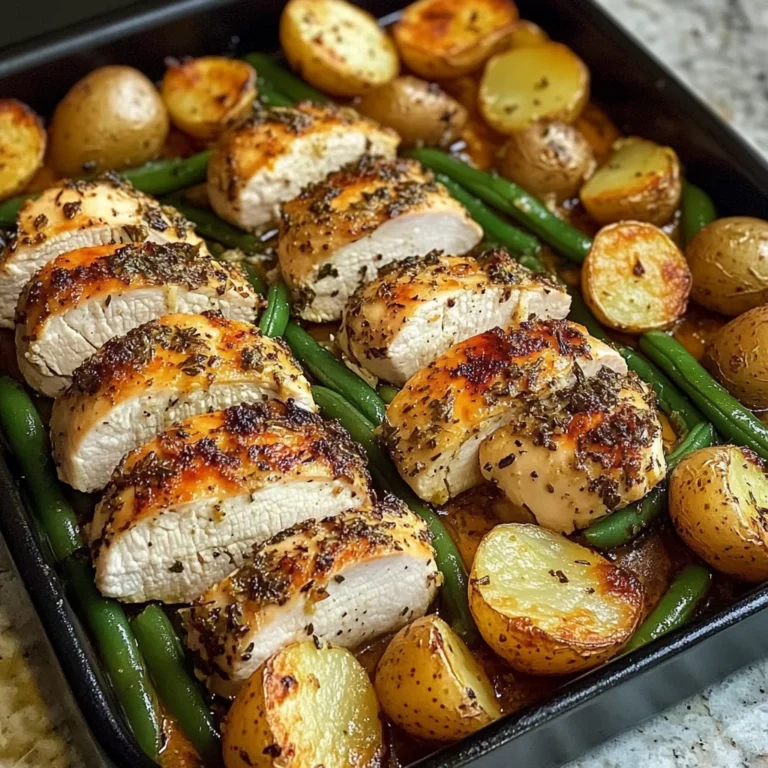 Garlic Herb Chicken with Roasted Potatoes & Green Beans
