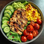 Grilled Chicken Bowl with Veggies & Guacamole