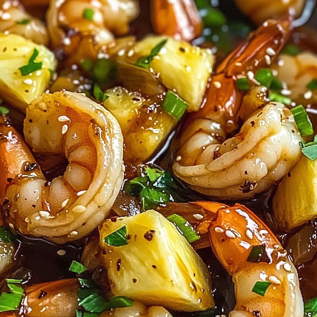 Hawaiian Garlic Shrimp with a Sweet Twist