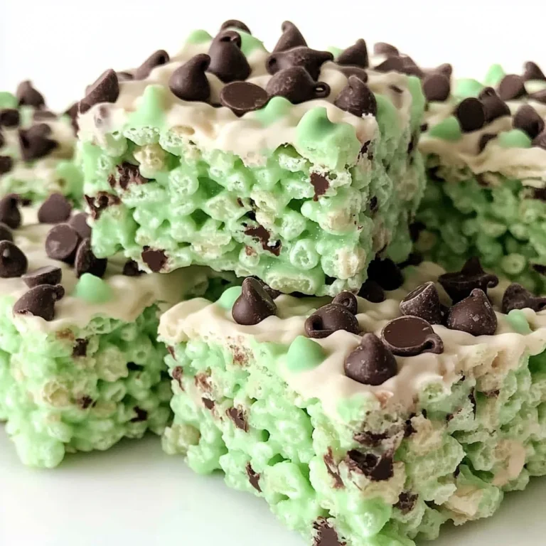 Mint Chocolate Chip Rice Krispie Treats