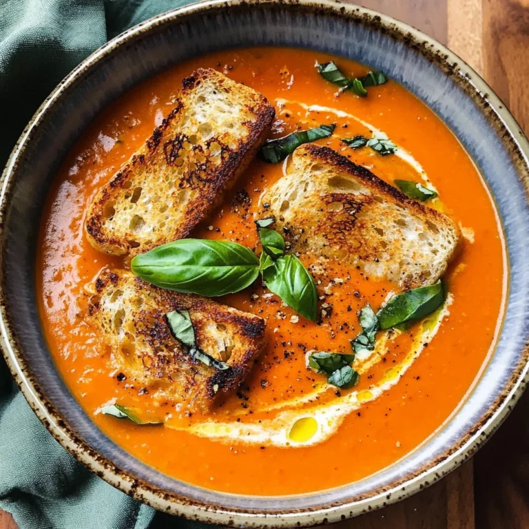 Roasted Tomato Soup with Crispy Gruyère Toasts