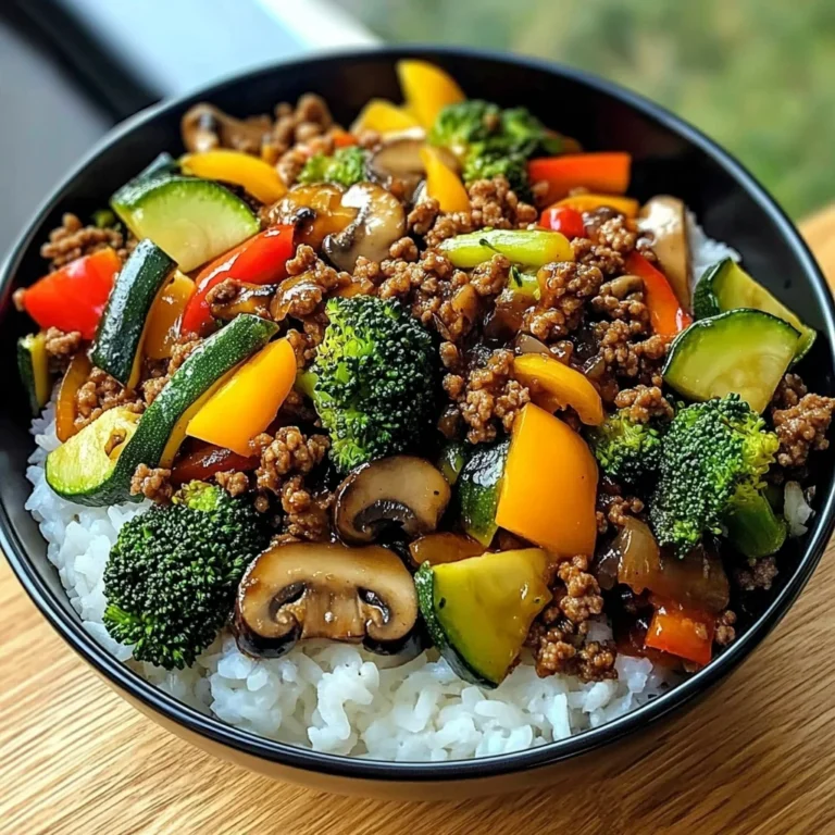 Savory Ground Beef & Veggie Stir-Fry Bowl