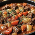 Slow-Baked Beef Casserole with Herbs and Tomatoes