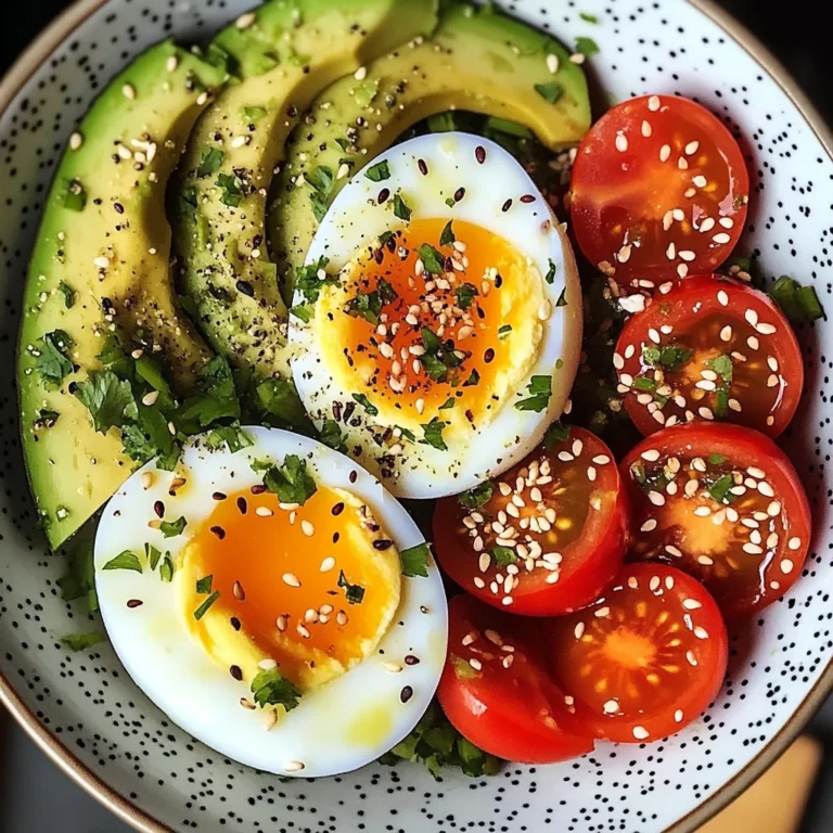 Soft-Boiled Eggs with Avocado & Cherry Tomato Salad