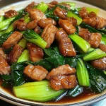 Stir-Fried Pork with Bok Choy in Garlic-Ginger Sauce