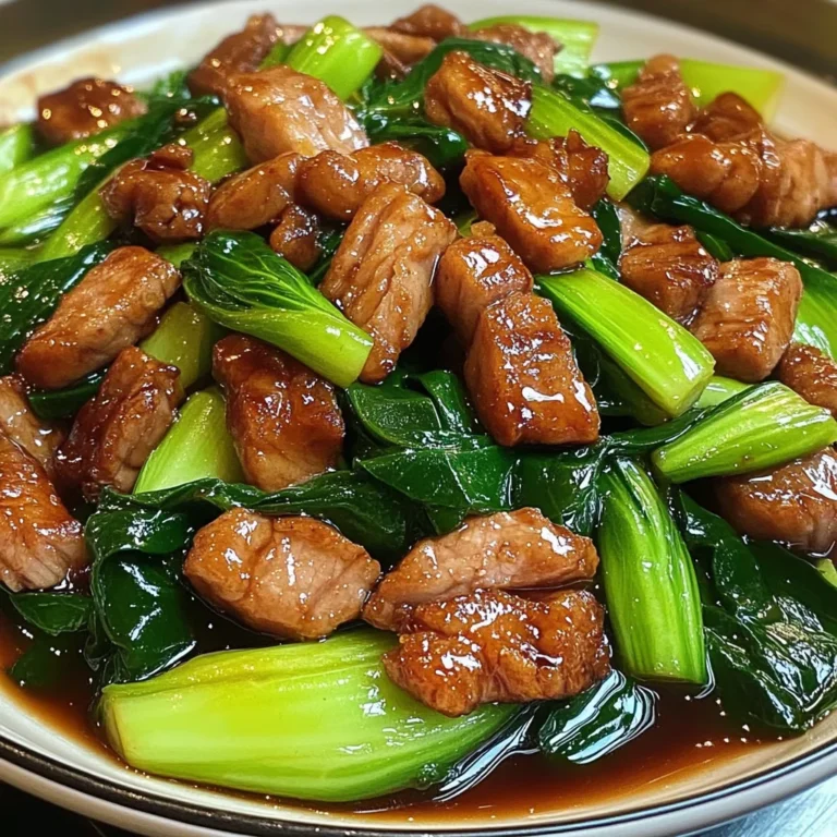 Stir-Fried Pork with Bok Choy in Garlic-Ginger Sauce