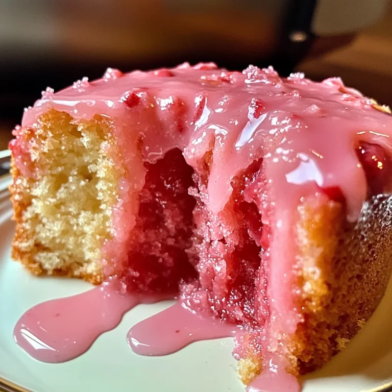 Strawberry Buttermilk Pound Cake with Pink Glaze