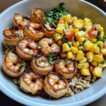 Zesty Shrimp Bowl with Brown Rice & Pineapple Corn Salsa