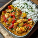 Chicken Curry with Bell Peppers & Fluffy Rice