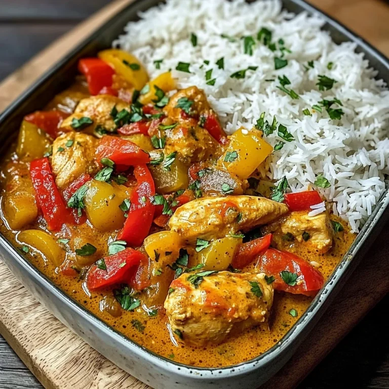 Chicken Curry with Bell Peppers & Fluffy Rice