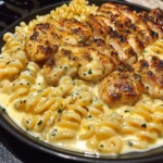 Creamy Garlic Butter Chicken with Twisted Cheddar Pasta