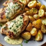 Creamy Garlic Herb Chicken with Golden Potatoes
