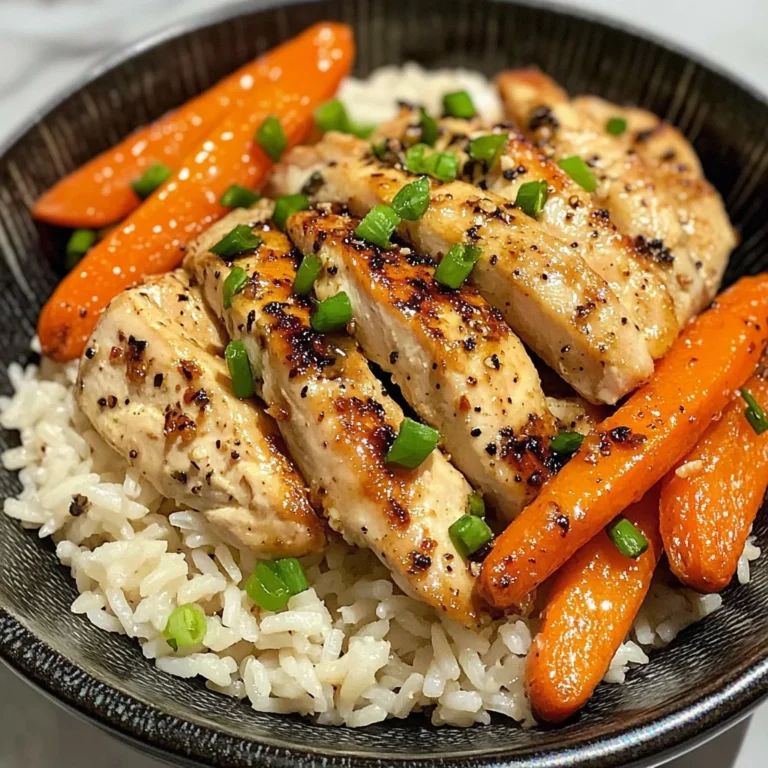 Garlic Butter Chicken Bowl with Roasted Carrots & Rice