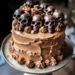 High Altitude Ginger Chocolate Skull Cake for Halloween