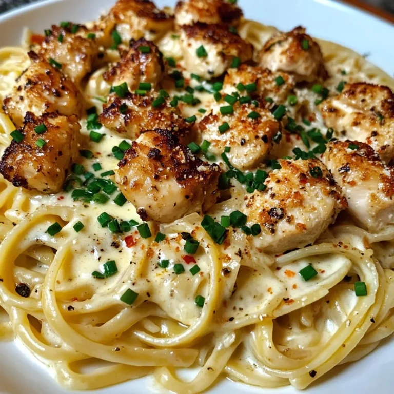Spicy Garlic Chicken Linguine in Cheddar Parmesan Cream