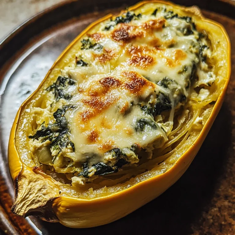 Spinach and Artichoke Stuffed Spaghetti Squash
