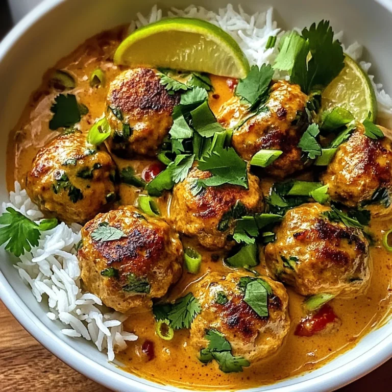 Thai Chicken Meatballs in Creamy Coconut Curry